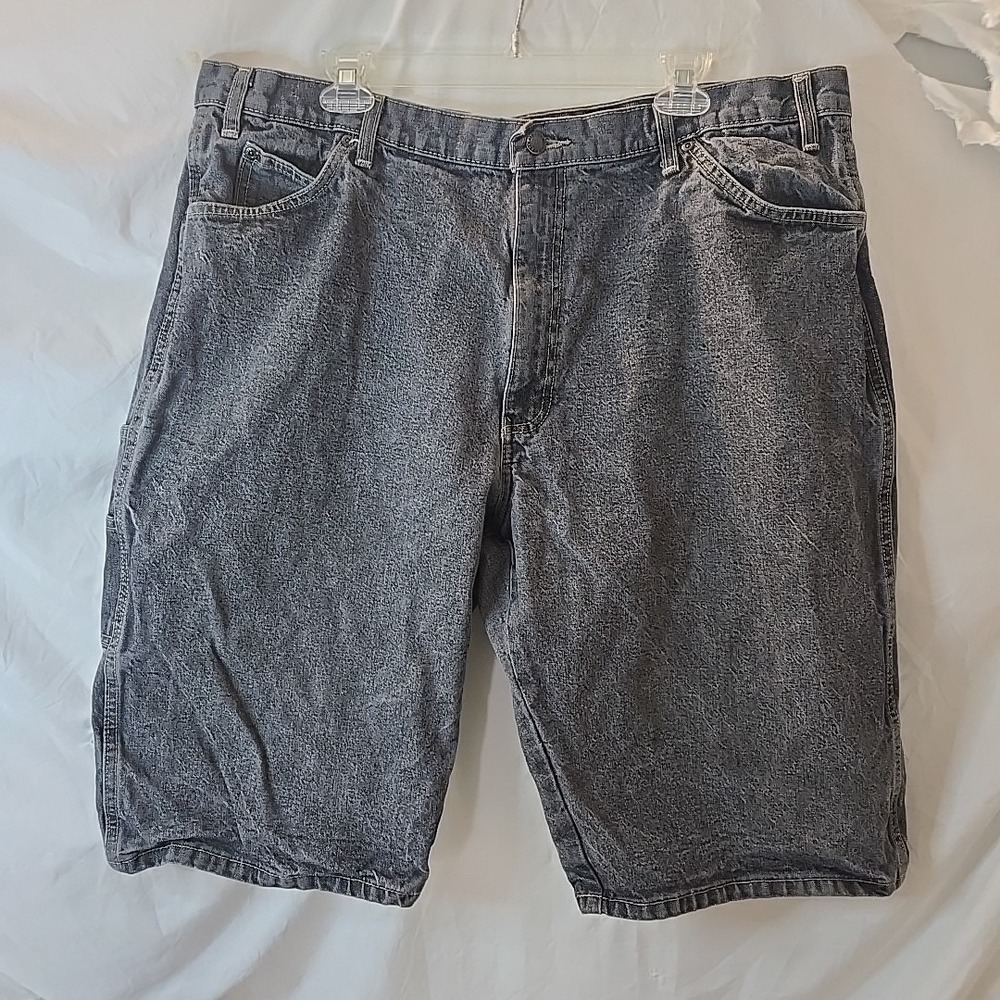 Dickies Y2K Carpenter Jean Shorts Mens 42 Gray Denim Baggy Grunge Hip Hop